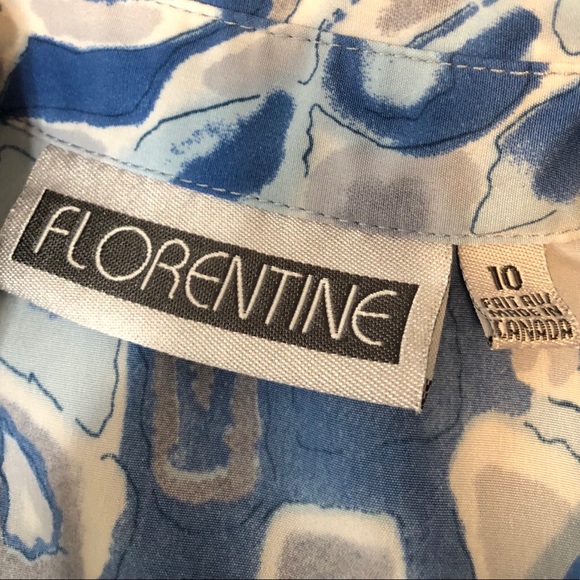 Vintage Florentine blue abstract button up dress - Picture 10 of 10